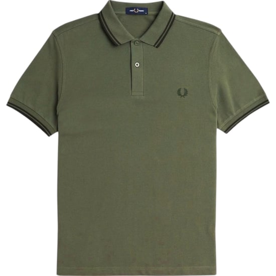 Fred Perry M3600 Twin Tipped Polo Shirt In Wreath Green - Image 5
