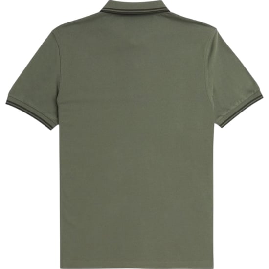 Fred Perry M3600 Twin Tipped Polo Shirt In Wreath Green - Image 6