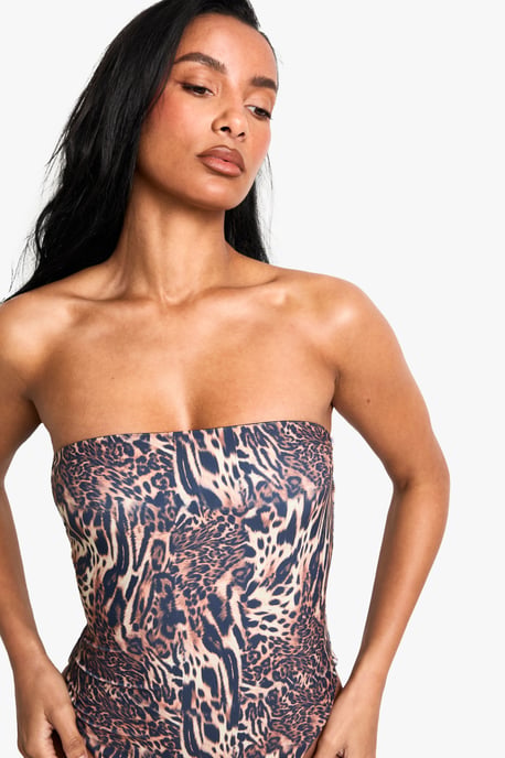 Swimwear Essentials Leopard Bandeau Swimsuit - Image 4