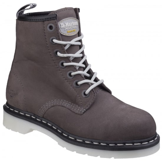Dr Martens MAPLE ST Womens Leather Safety Boots Grey Wind River - Image 1