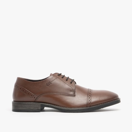 CRAIG LUGANDA Mens Leather Derby Shoes Brown - Image 1