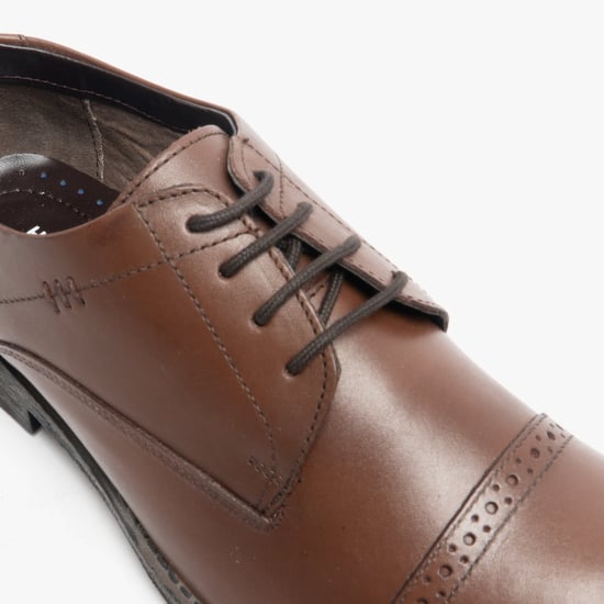CRAIG LUGANDA Mens Leather Derby Shoes Brown - Image 6