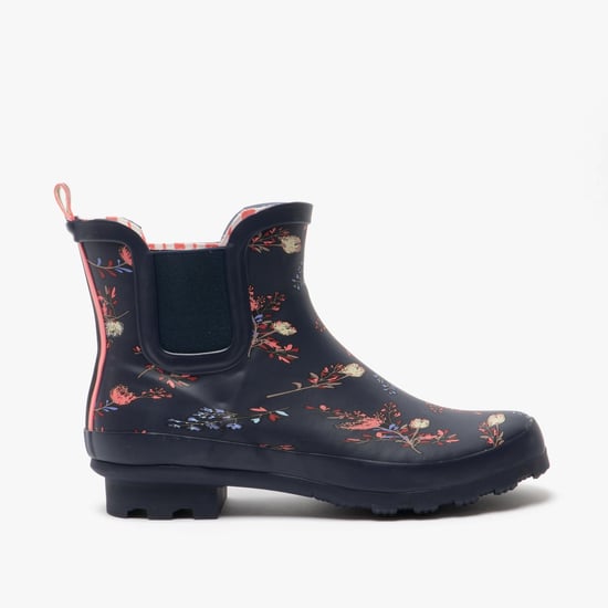 Stormwells RIVER Womens Rubber Ankle Wellington Boots Navy/Floral - Image 1