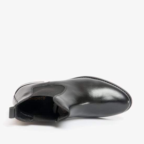 Shuperb PIPPA Womens Leather Chelsea Boots Black - Image 6