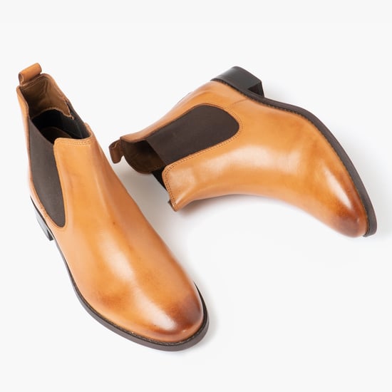 Shuperb PIPPA Womens Leather Chelsea Boots Tan - Image 4