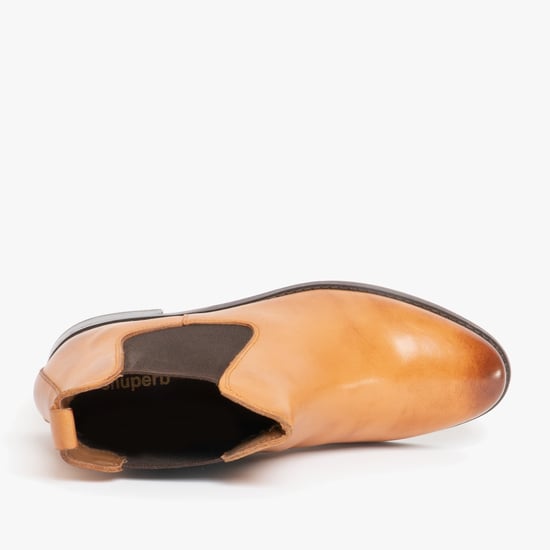 Shuperb PIPPA Womens Leather Chelsea Boots Tan - Image 6