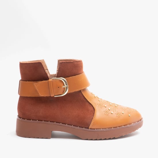 FitFlop ATHENA FLOWER STUD Womens Leather Ankle Boots Light Tan - Image 1