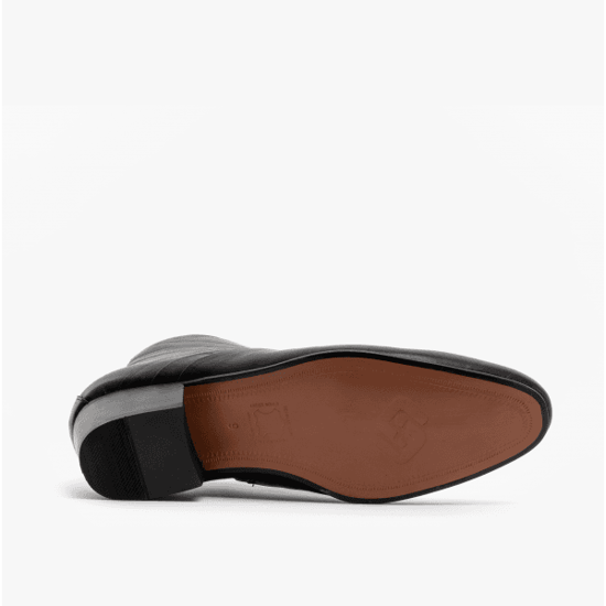 Club Cubano MARIO Mens Leather Cuban Heel Boots Black - Image 4