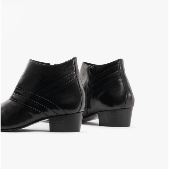 Club Cubano MARIO Mens Leather Cuban Heel Boots Black - Image 6