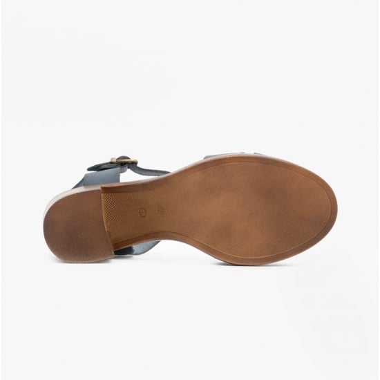 GEORGIA Ladies Leather Heeled Sandals Blue - Image 3