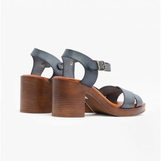 GEORGIA Ladies Leather Heeled Sandals Blue - Image 5