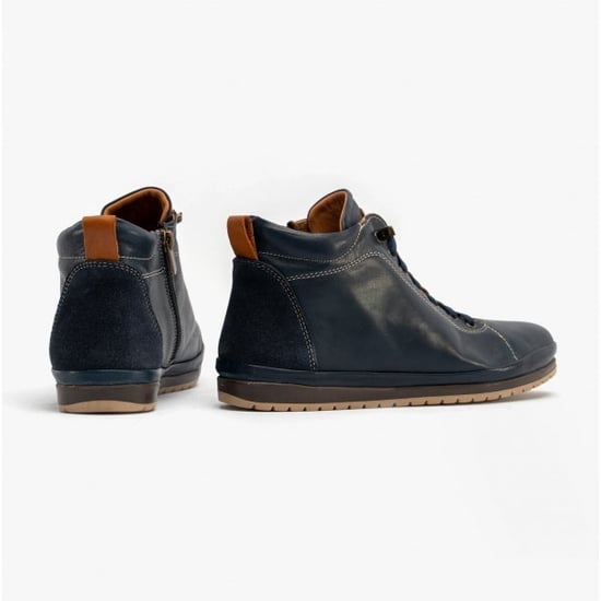 Lotus FRIDA Womens Leather Boots Navy/Tan Leather - Image 3