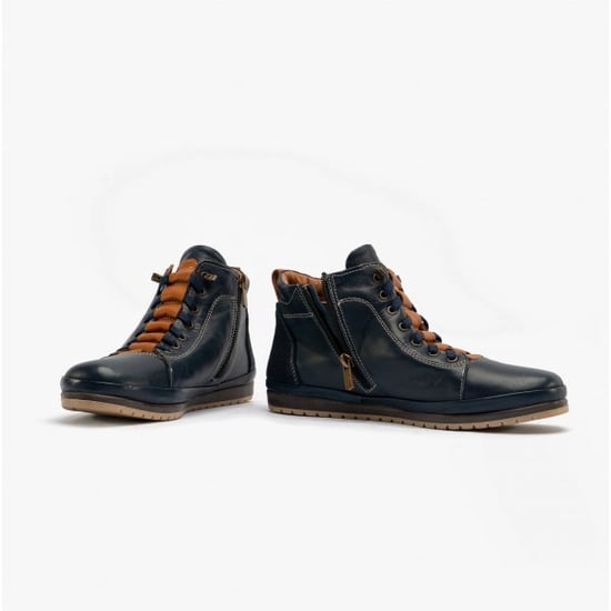 Lotus FRIDA Womens Leather Boots Navy/Tan Leather - Image 4