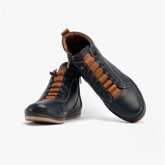 Lotus FRIDA Womens Leather Boots Navy/Tan Leather - Image 5