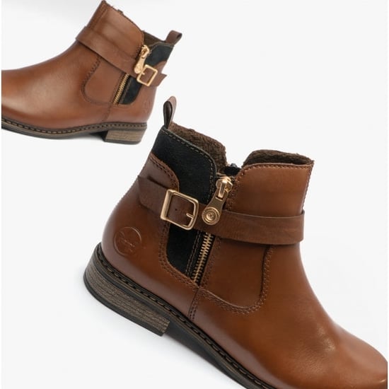 Rieker Z4959-22 Womens Leather Boots Chestnut - Image 4