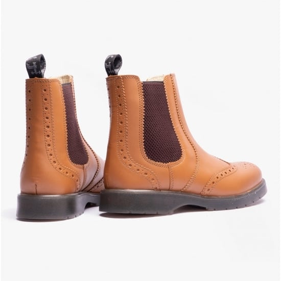 Grafters M281BT Mens Leather Brogue Chelsea Boots Tan - Image 3