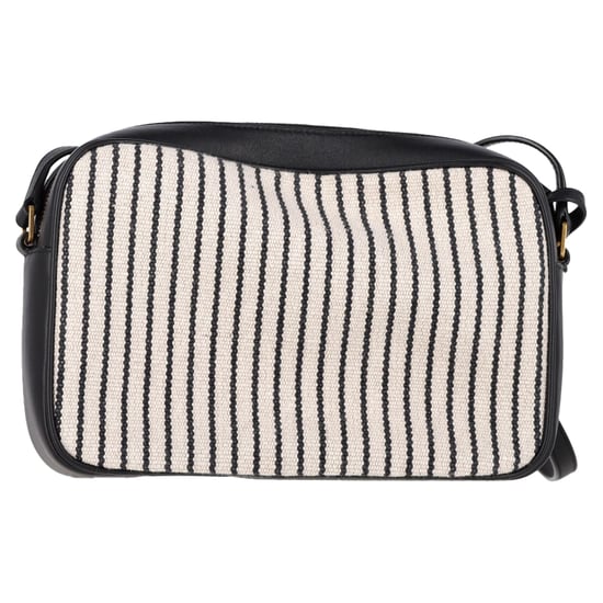 Saint Laurent Lou Medium YSL Striped Camera Crossbody Bag in White Canvas - Image 3
