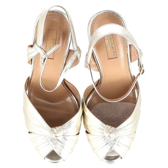 Aquazzura Atelier Plateau 145mm Sandal Heels  in Silver Leather - Image 3