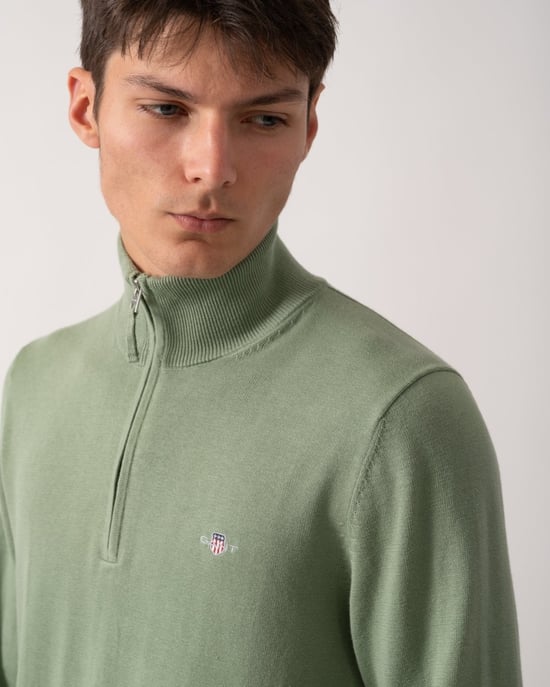 GANT Mens Classic Cotton Half zip Jumper - Image 2