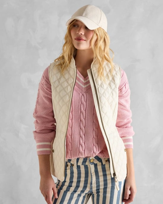 Joules Minx Womens Diamond Quilt Gilet 223560 - Image 3