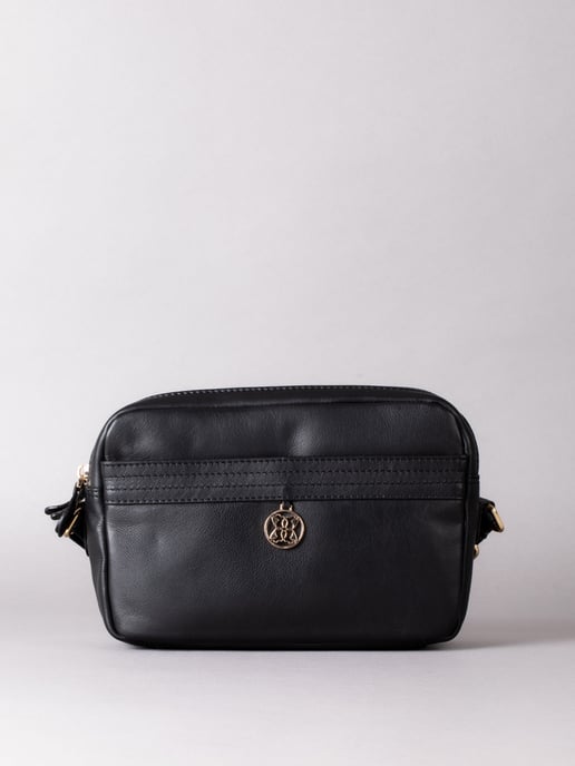 Cartmel Boxy Leather Cross Body Bag in Black - Image 2