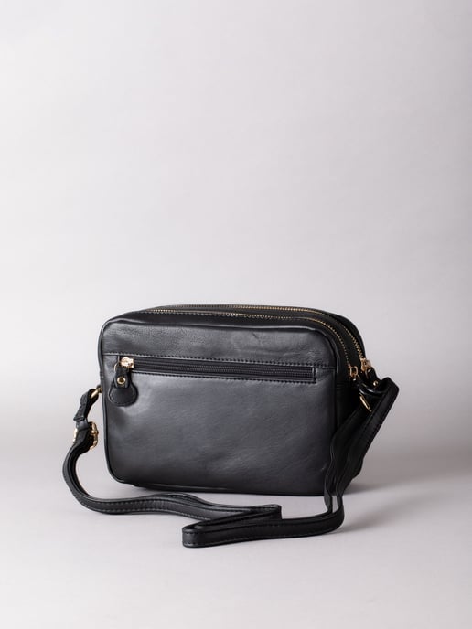 Cartmel Boxy Leather Cross Body Bag in Black - Image 5