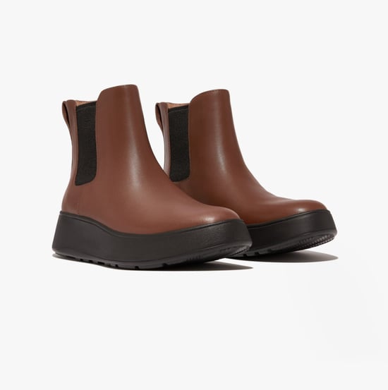 FitFlop F-MODE FLATFORM Womens Chelsea Boots Rich Brown - Image 2