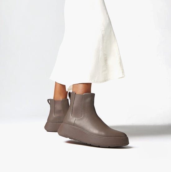 FitFlop F-MODE FLATFORM Womens Chelsea Boots Minky Grey - Image 2