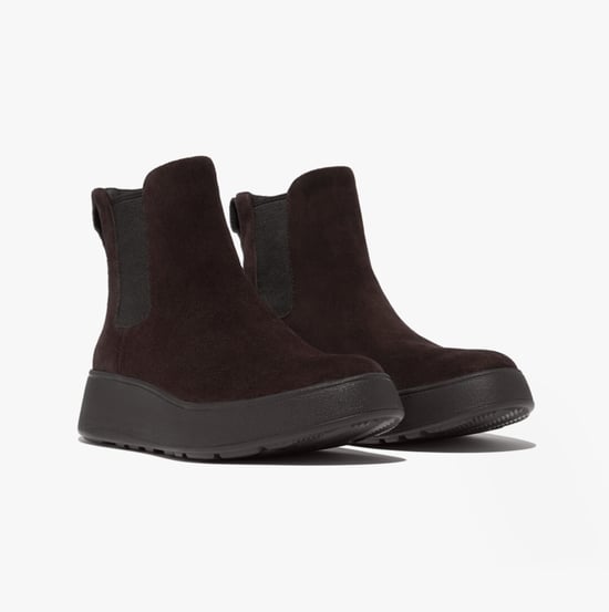 FitFlop F-MODE SUEDE FLATFORM Womens Chelsea Boots Chocolate Brown - Image 3