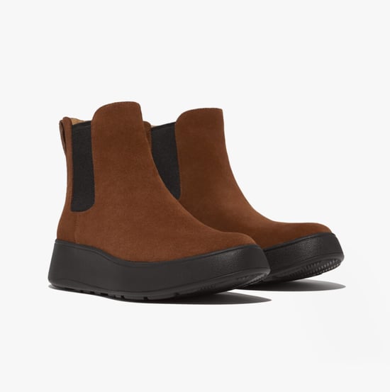 FitFlop F-MODE SUEDE FLATFORM Womens Chelsea Boots Rich Brown - Image 4