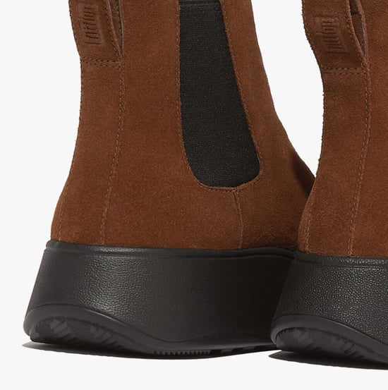 FitFlop F-MODE SUEDE FLATFORM Womens Chelsea Boots Rich Brown - Image 2