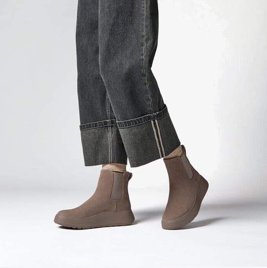 FitFlop F-MODE SUEDE FLATFORM Dames Chelsea Boots Minky Grijs - Image 2