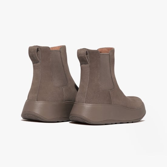 FitFlop F-MODE SUEDE FLATFORM Dames Chelsea Boots Minky Grijs - Image 3
