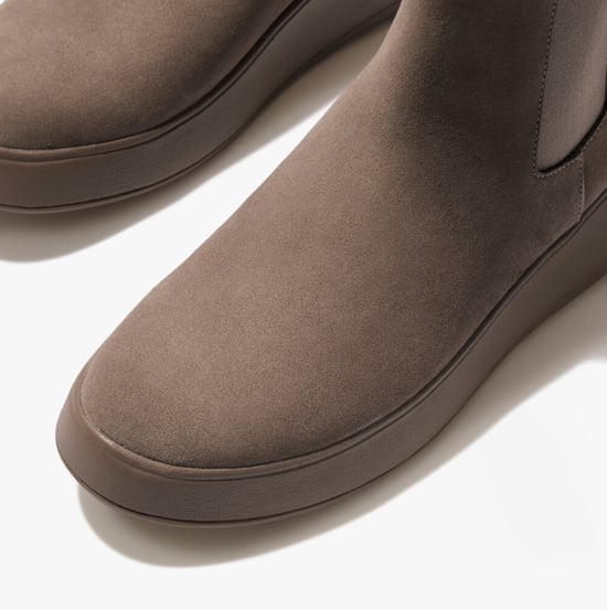 FitFlop F-MODE SUEDE FLATFORM Dames Chelsea Boots Minky Grijs - Image 4
