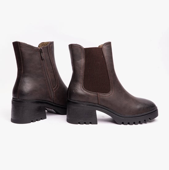 Heavenly Feet CLEMMY2 Womens Heeled Chelsea Boots Chocolate - Image 3