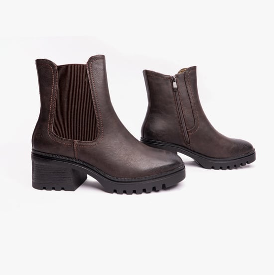 Heavenly Feet CLEMMY2 Womens Heeled Chelsea Boots Chocolate - Image 2