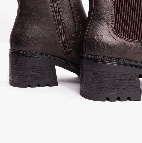 Heavenly Feet CLEMMY2 Womens Heeled Chelsea Boots Chocolate - Image 4