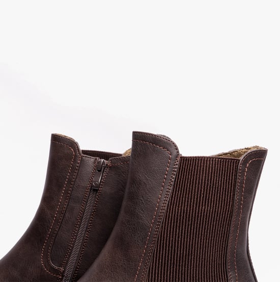 Heavenly Feet CLEMMY2 Womens Heeled Chelsea Boots Chocolate - Image 5