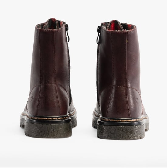 Heavenly Feet JUSTINA2 Womens Lace Up Boots Burgundy - Image 3