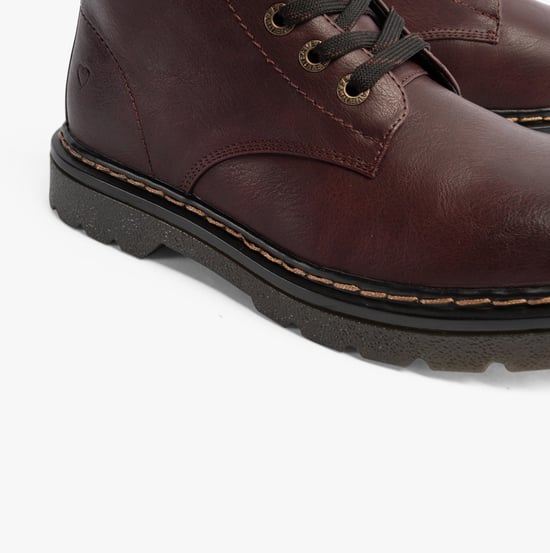 Heavenly Feet JUSTINA2 Womens Lace Up Boots Burgundy - Image 4