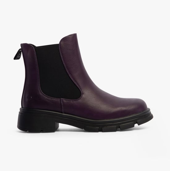 Heavenly Feet REMY Womens Chelsea Boots Purple - Image 2