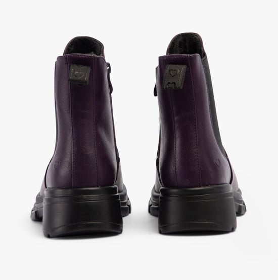 Heavenly Feet REMY Womens Chelsea Boots Purple - Image 6