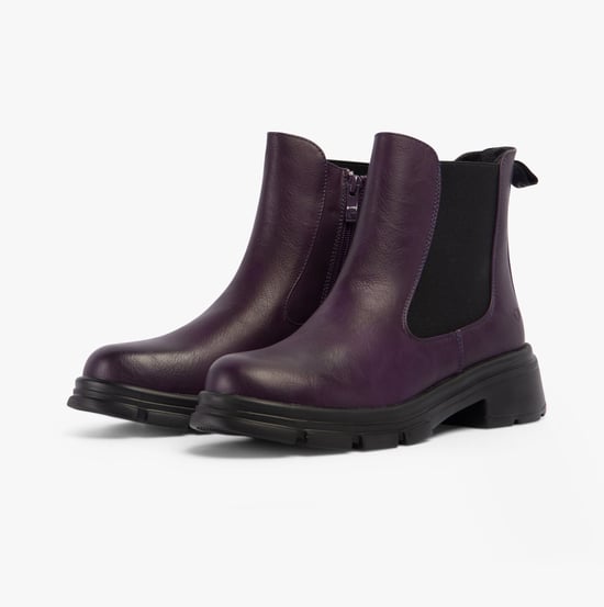 Heavenly Feet REMY Womens Chelsea Boots Purple - Image 1