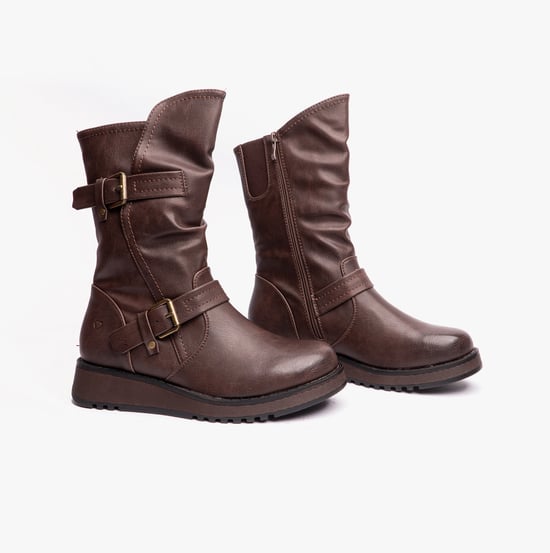 Heavenly Feet HANNAH4 Womens Mid Calf Boots Chocolate - Image 3