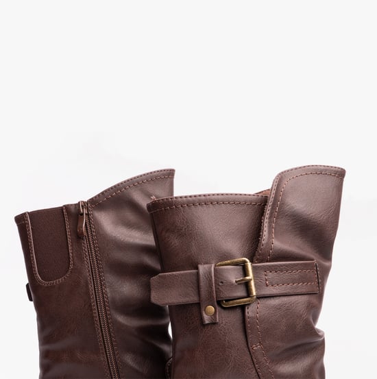 Heavenly Feet HANNAH4 Womens Mid Calf Boots Chocolate - Image 4