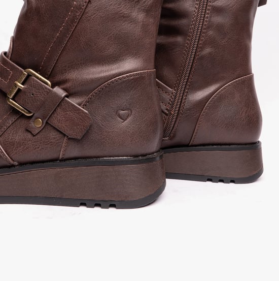 Heavenly Feet HANNAH4 Womens Mid Calf Boots Chocolate - Image 5