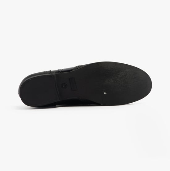 KADA Girls Leather School Shoes Black - Image 2