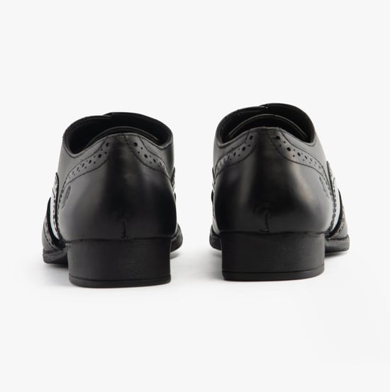 KADA Girls Leather School Shoes Black - Image 4