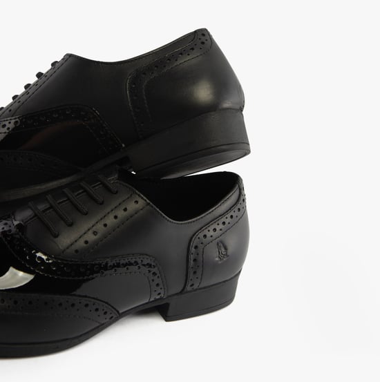 KADA Girls Leather School Shoes Black - Image 5