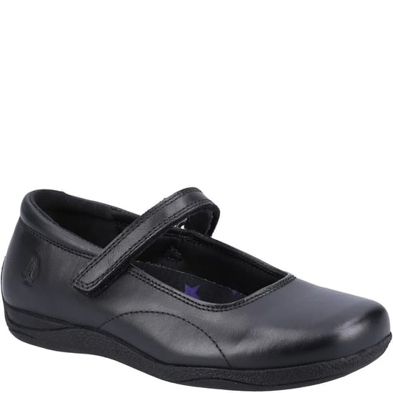 ARIA Girls Leather School Shoes Black - Image 4